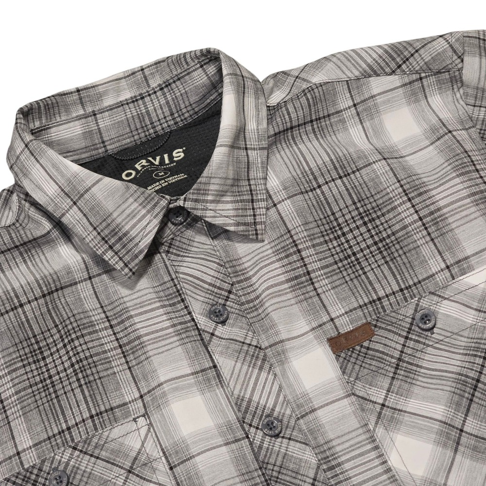 Orvis‎ Classic Collection Men's Short Sleeve Plaid Shirt Black Gray